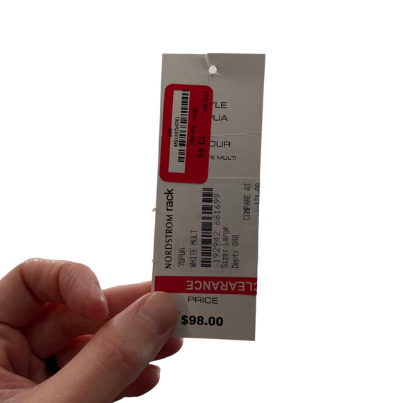 French Connection Color Block Stripe Green Pink Sweater Knit Pullover - Picture 7 of 7